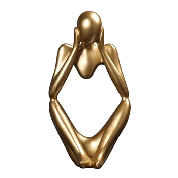 

Craft Home Office Simple Drawing Room Thinker Statue Desktop Modern Ornament Collection Abstract Character Decoration Sculpture