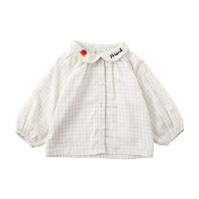 

New Style Spring Summer Clothing Fashion Children Baby Short Sleeve Double Pocket Shirt Cowboy Two-Piece Plaid Shirt Fashion