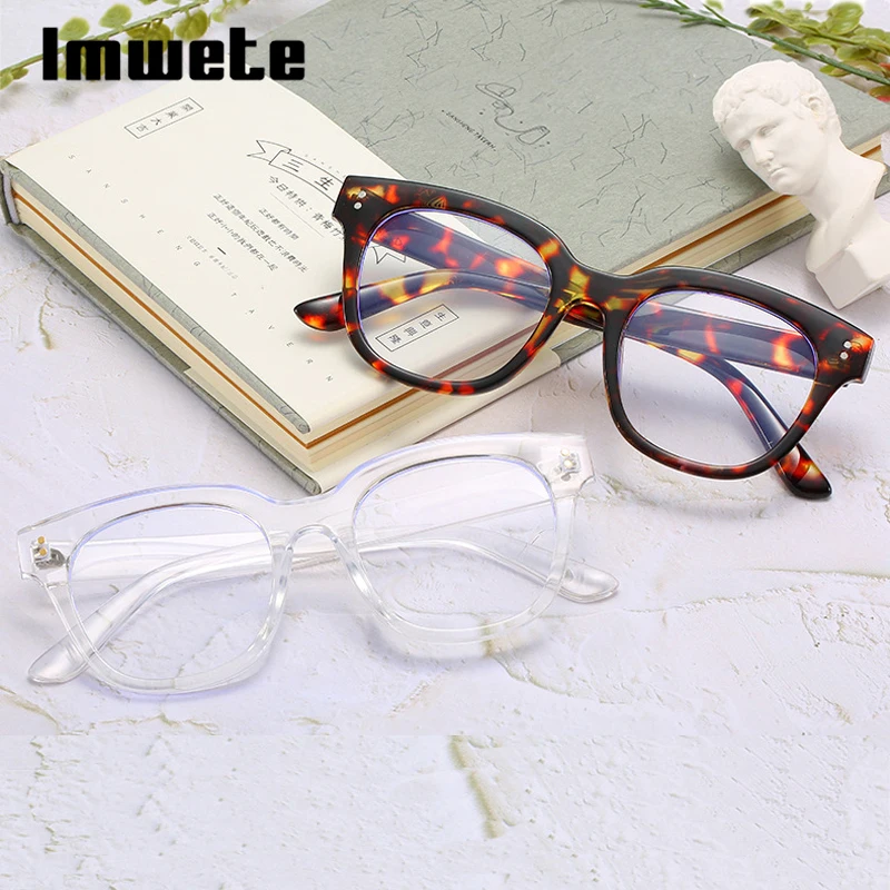 Imwete, анти-синие оптические прозрачные очки для мужчин и женщин, оправа, класс, фирменный дизайн, кошачьи глаза, оправа, фильтр, синие женские очки