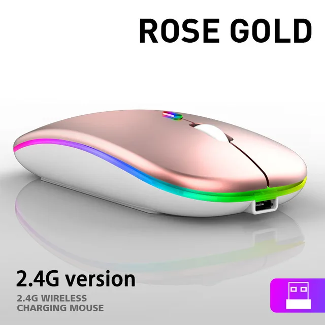 New Bluetooth dual-mode wireless mouse charging mouse wireless computer mute LED backlit game office mouse laptop accessories 