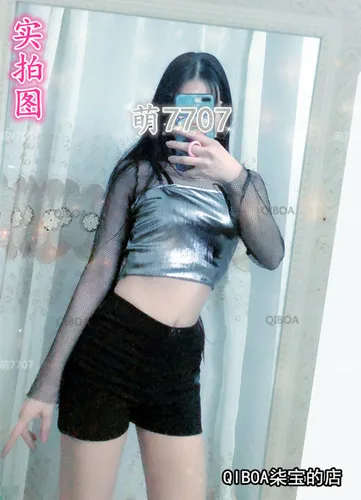 shirt vest short Kpop Blackpink Lisa Лето танцевальное шоу Черная кружевная рубашка с длинными рукавами жилет и сексуальные шорты Комплект из двух предметов женский модный комплект из 2 предметов - Цвет: shirt vest short