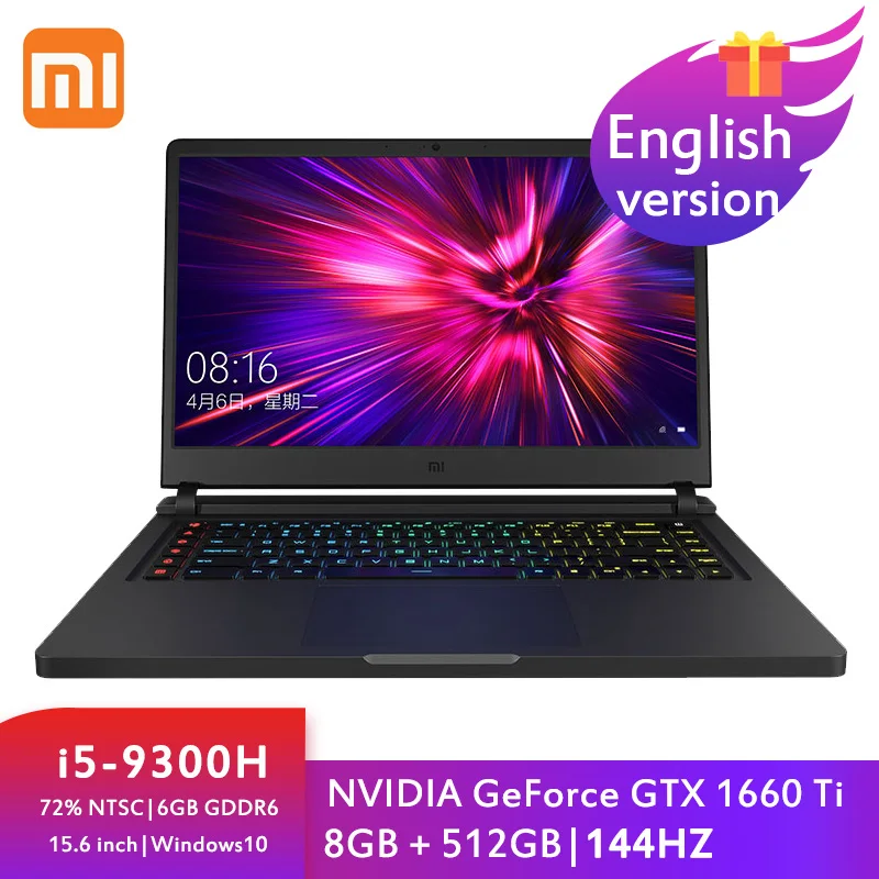 Игровой ноутбук Xiaomi Mi 15 6 дюймов i5-9300H GTX1660Ti 8 Гб DDR4 + 512 ГБ SSD 144 Гц 72% NTSC цветная