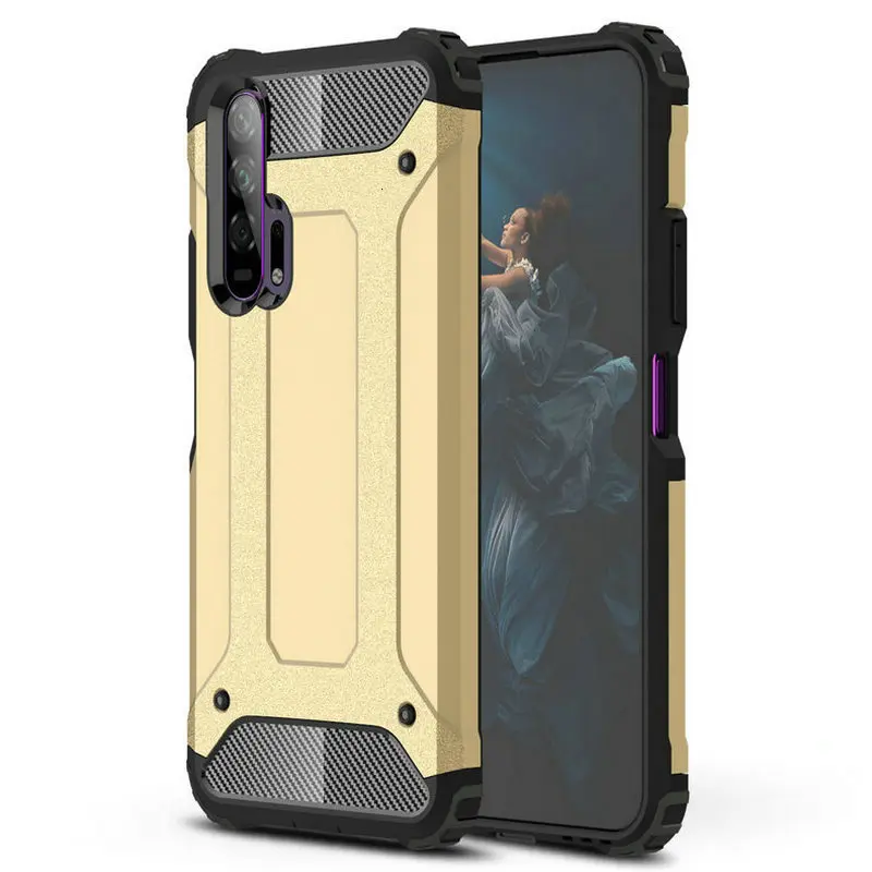 1000 штук бронированный чехол для huawei Honor 20 Pro в стиле 20-х г 20i V20 10i 10 Lite V10 9X 9i 9 V9 Примечание 10 противоударный Гибридный Двойной Слои крышка