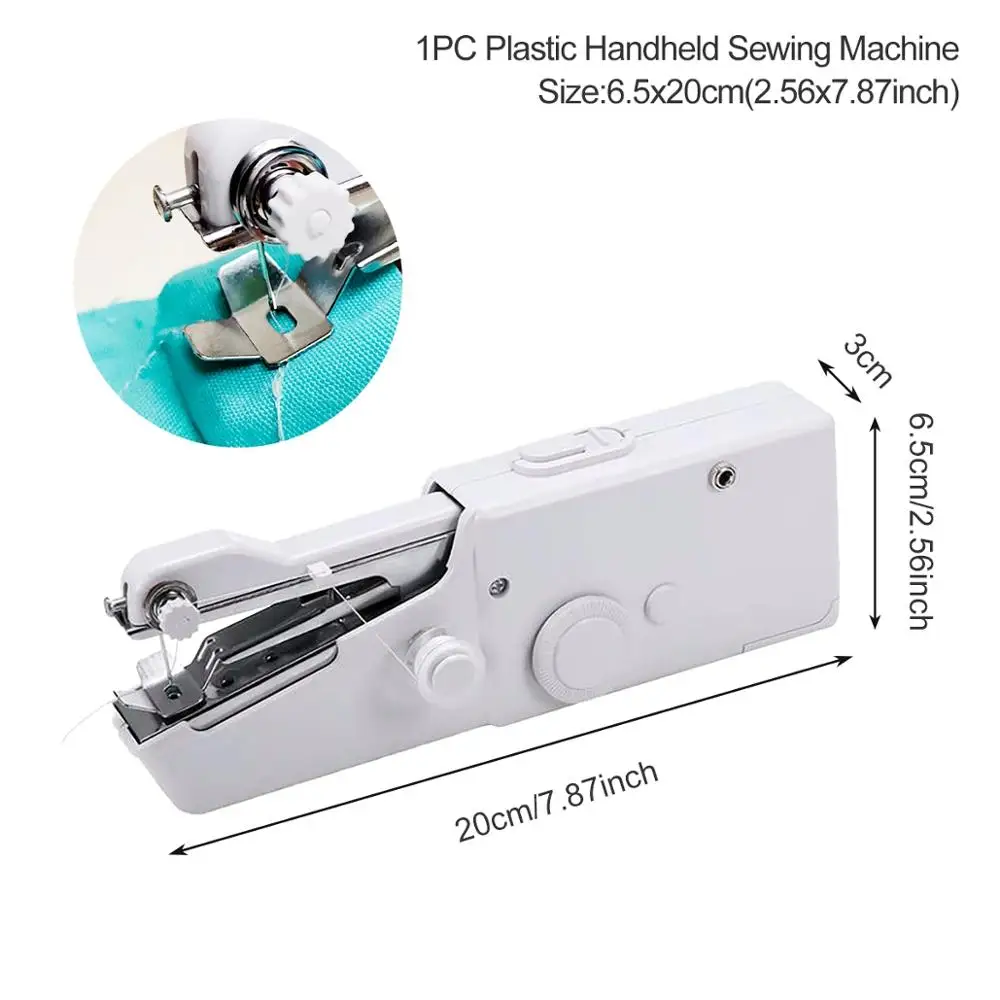 Mini Hand Sewing Machine Portable Household Quick Stitch Sew Needlework Cordless Clothes Fabrics Electronic Sewing Machine