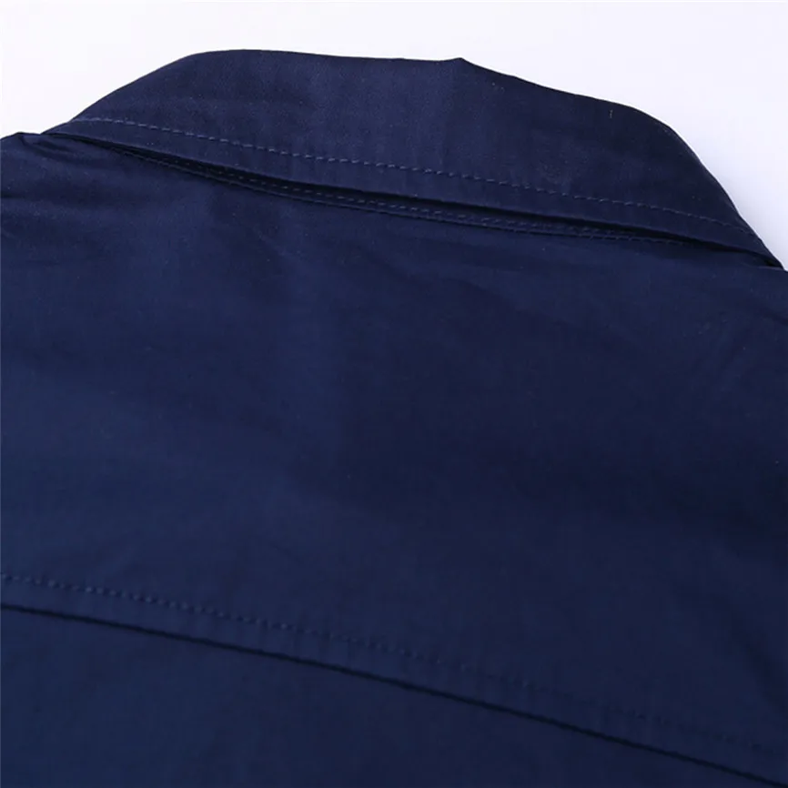 Camisas Hombre,, мужская рубашка, модная, повседневная, военная, чистый цвет, с карманом, короткий рукав, свободная, с отложным воротником, обычная, Camisa