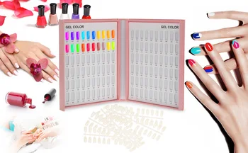 

216/120 Colors Model Nail Gel Polish Color Display Box Book Dedicated White Nail Gel Polish Display Card Chart with Tips