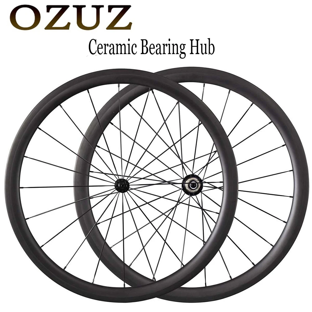 

OZUZ Carbon Wheels R13 Ceramic Bearing 23mm Width 38mm Carbon Wheelset Carbon Road Wheels Road Bike Wheelset 3K 700c