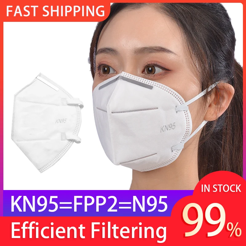 

KN95 Dust Masks N95 Respirator Air Filter Gas Mask Safety Protective kf94 Face Mouth Mask Wholesale