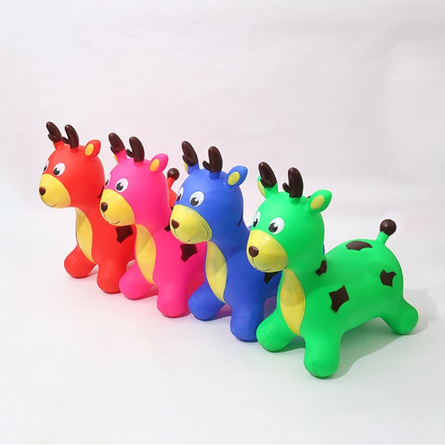 58CM Baby Ride on Animal Deer Jumping Horse Children Inflatable Bouncing Sports Toys for Kids 2