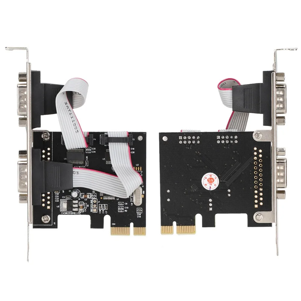 PCI-E PCI Express, чтобы двойной серийный DB9 RS232 2-Порты и разъёмы контроллер адаптера компьютера Компоненты и практичный хорошее качество