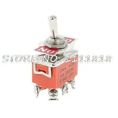 

ON-ON 2 Ways DPDT 6 Screw Terminal Latching Toggle Switch AC 250V 15A
