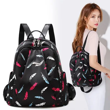 

Backpack Women's 2019 new wave Oxford cloth fashion printing casual wild backpack Travel Small Backpack female