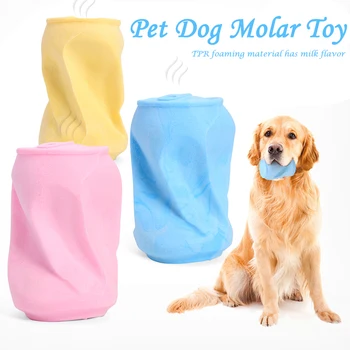 

Dog Chew Bite Cans Shaped Toys Candy Color TPR Foam Interactive Pet Playing Funny Molar Pet Puppy Molar Funny Toys