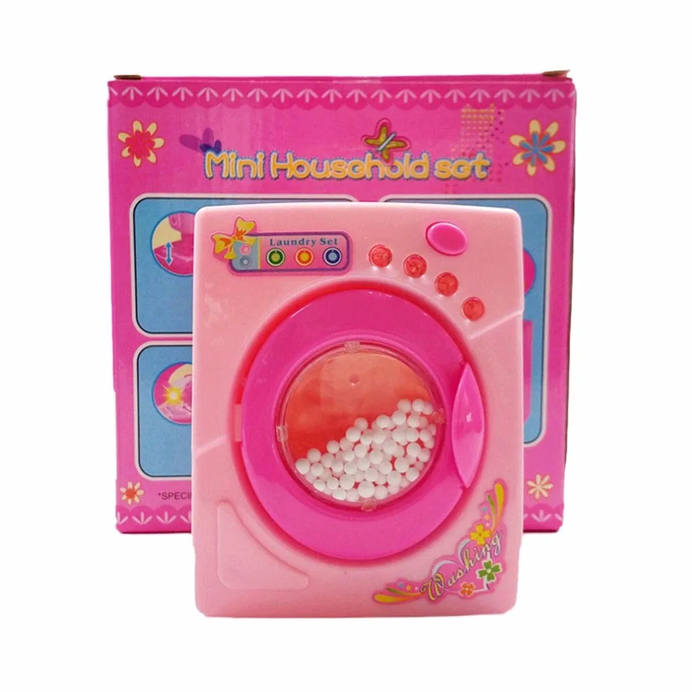

Children washing machine toy Simulation Toys Mini Electric Washing Machine Miniature Furniture Pretend Play Toys For Kids Girl