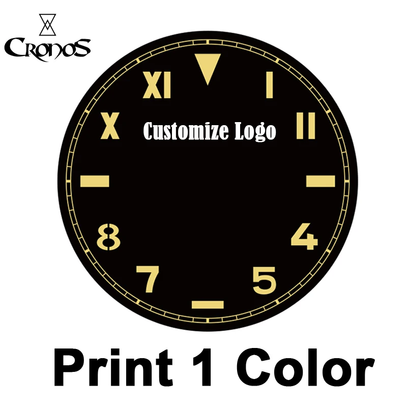 Cronos Watch Customize Service Charge for Printing on Dial Surface or Engraviing Lasering on Case Back