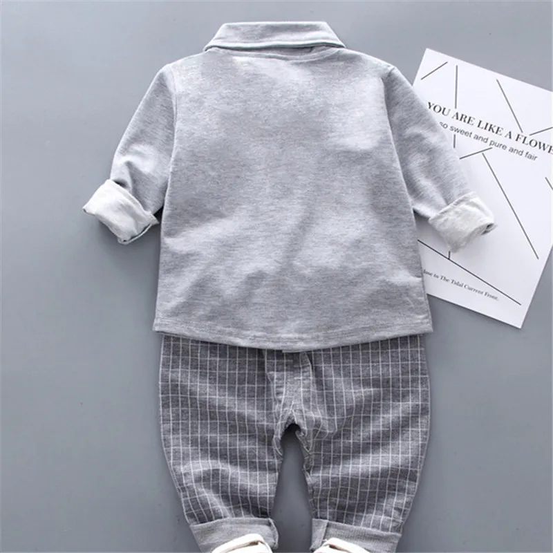 Lawadka Spring Autumn Baby Boy Clothes Sets Long Sleeve Tie T-Shirt +Pants 2Pcs Outfits Cotton Sport Suit For Boy Clothes 2025