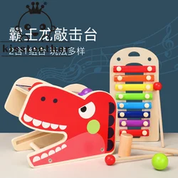 Kissteether juguete educativo de madera para niños, juguete de mesa de golpeo, rompecabezas de Educación Temprana, producto de Piano para golpear