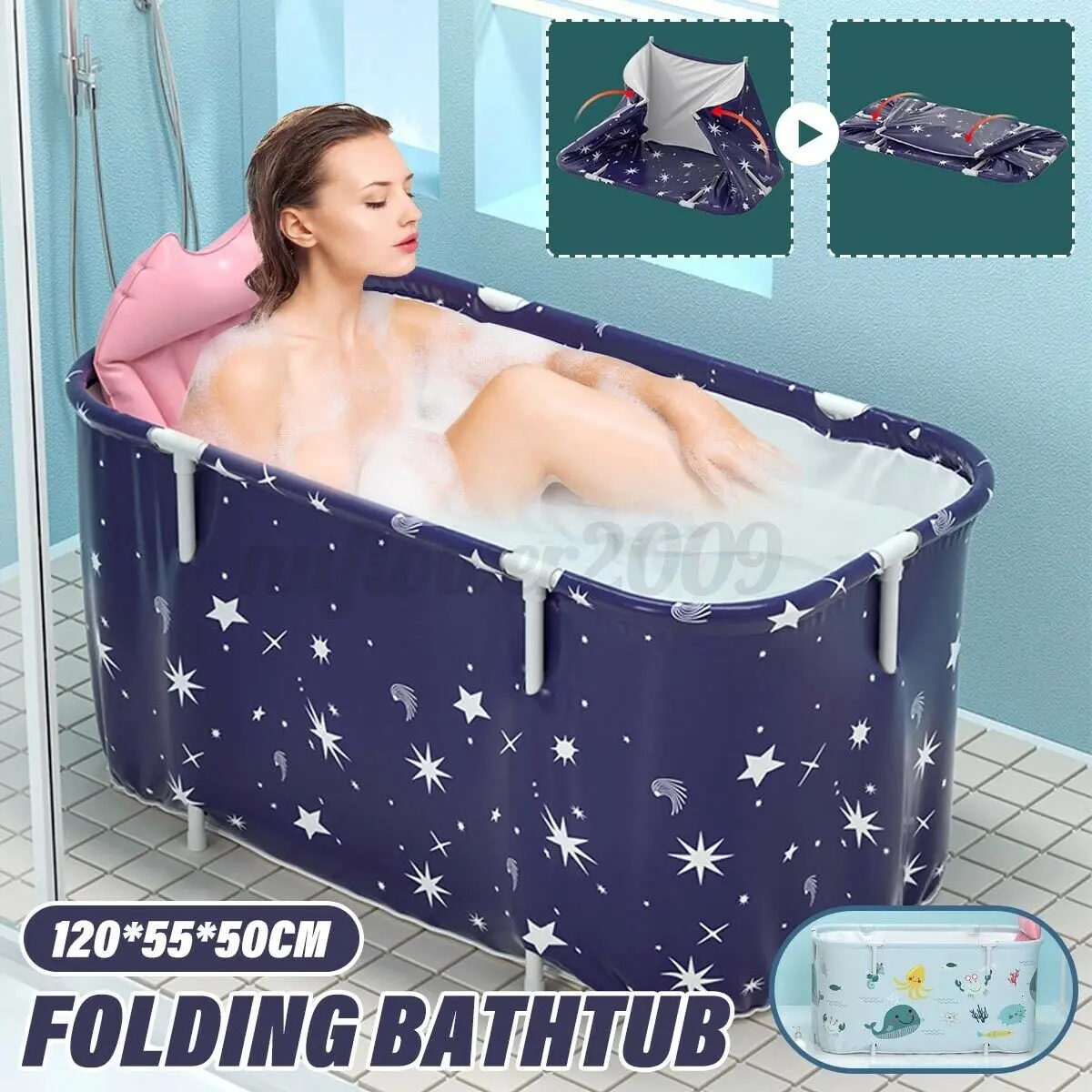 Folding Bathtub Adult Portable SPA Sauna Bathing Bucket Bathing Bucket Water Cushion Inflatable Hot Tub