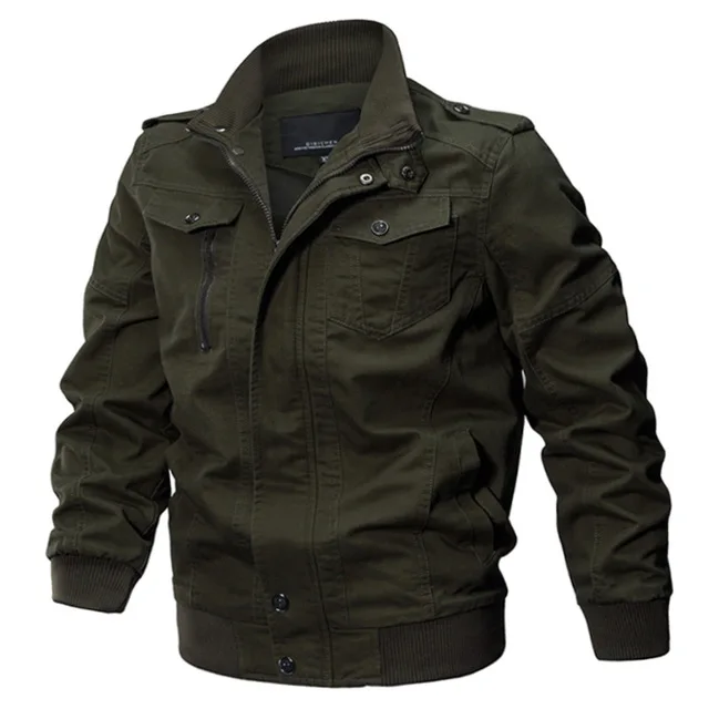 Army green Военная Мужская куртка, зимняя куртка для страйкбола, пальто для мужчин, армейская куртка пилота, ВВС, осенняя повседневная куртка-карго, пальто для тренировок - Цвет: Army green