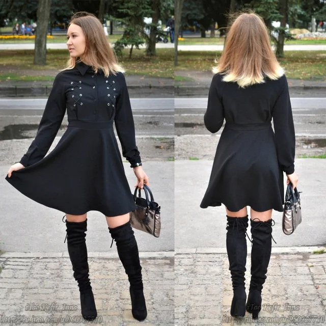 Rosetic-Gothic-Mini-Dress-Black-Lace-Up-Women-Autumn-Casual-Dress-A-Line-Button-Lapel-Fashion (1)