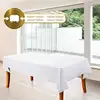 1Pc White Tablecloth Hotel Banquet Wedding Party Pure Color Rectangle Glossy Tablecloth Dining Room Coffee Table Tablecloth 1