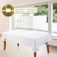 1Pc White Tablecloth Hotel Banquet Wedding Party Pure Color Rectangle Glossy Tablecloth Dining Room Coffee Table Tablecloth 1