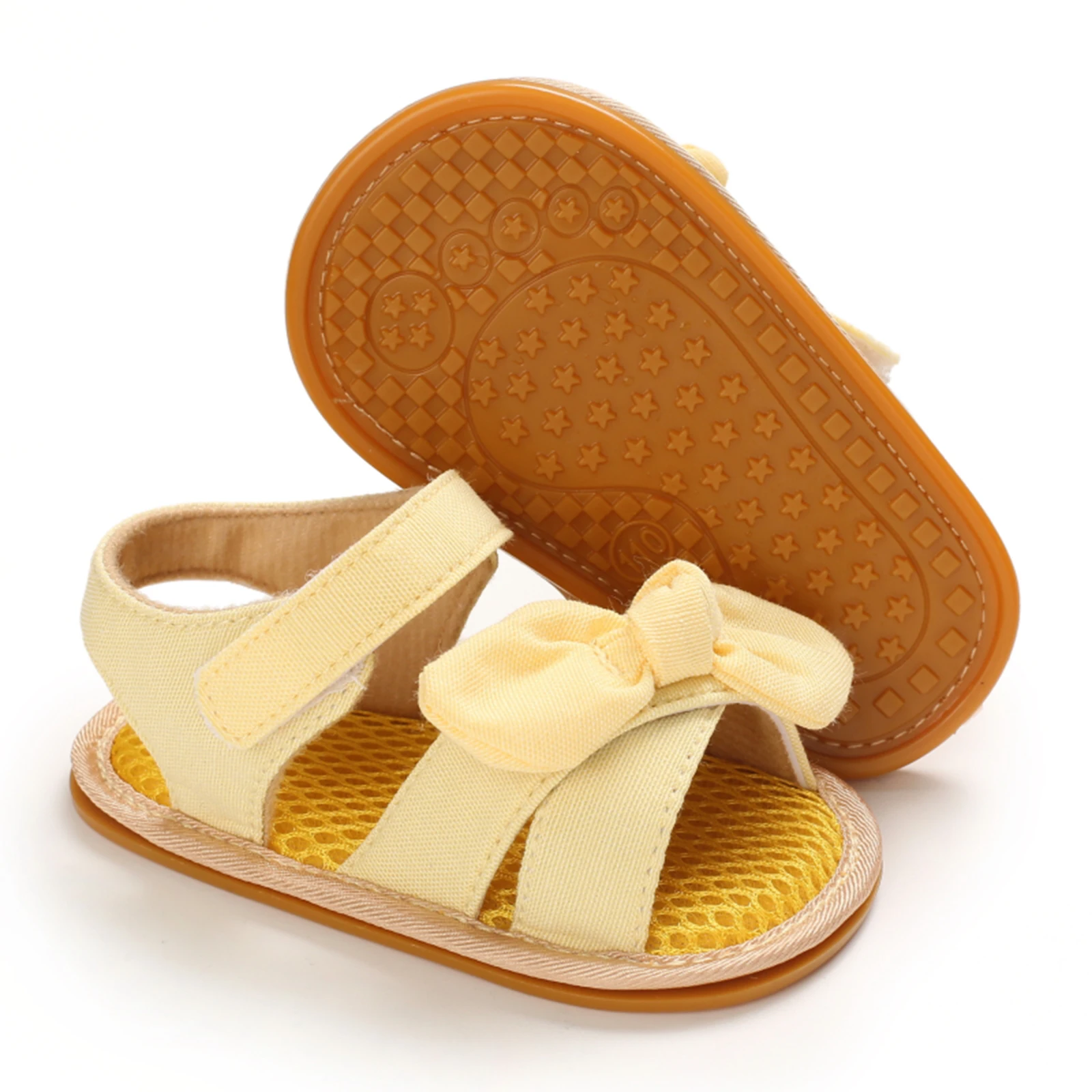 Citgeett Summer Baby Girls Bow Sandals Soft Sole Non-Slip Open Toe Flats Infant Pre-Walkers