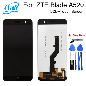 

WEICHENG For 1280*720 ZTE Blade A520 LCD Display and Touch Screen With Frame Assembly Repair Part Mobile Accessory + Free Tools