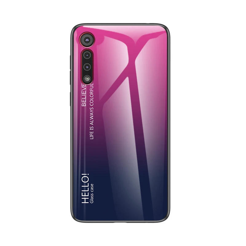 style 09 Для Motorola Moto G8 Play чехол модный жесткий закаленное стекло роскошный градиентный защитный чехол на заднюю панель для Motorola One Macro - Цвет: style 09