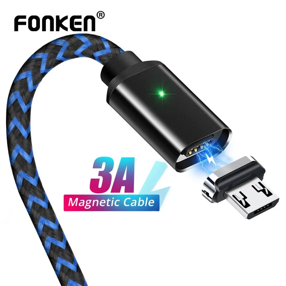 Магнитный кабель Micro USB зарядный Mini для телефона 1 м 2 4 А шнур быстрой зарядки