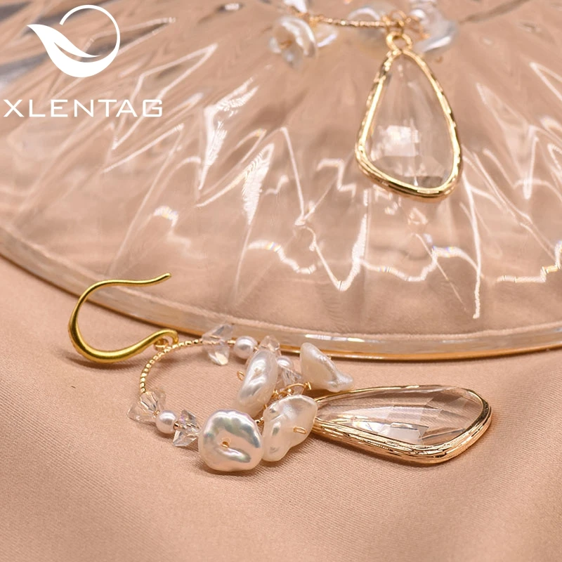 XlentAg подвеска с натуральным кристаллом корейские серьги в форме ракушки