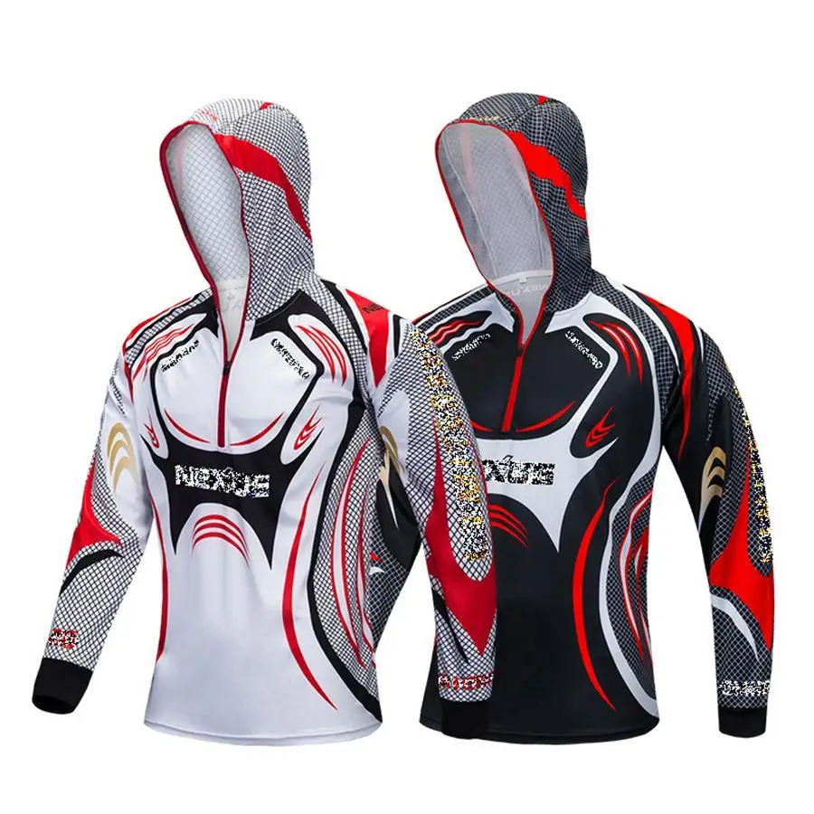 

NEW Fishing Shirt with Cap Sportswear Angler Sports Apparel Fishing Clothing Anti-UV Protection Jersey Fishing Tackles Outdoor