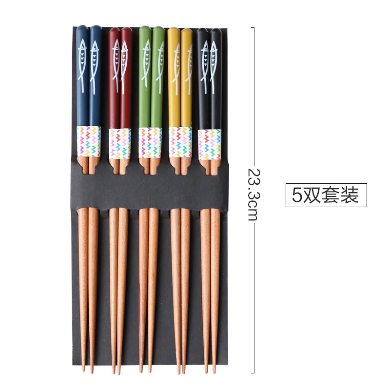 

Japanese saury wooden chopsticks household high-grade natural solid wood chopsticks for couples family one person one chopsticks