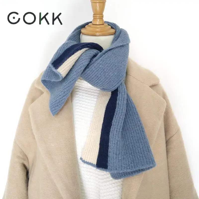 

COKK Cashmere Scarf Women Winter Scarves Korean Style Women Men Luxury Pashmina Shawl Winter Knitted Keep Warm Scarf Female Male