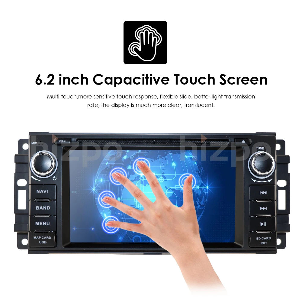 Flash Deal 2G RAM 16G ROM Android 9.0 Car Stereo CD DVD Player for JEEP 1 DIN Car Radio 6.2