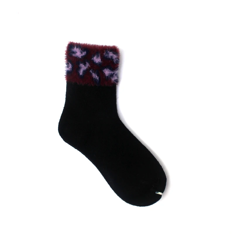 Новые женские шерстяные носки ferret зимние дышащие и теплые леопардовые носки средней длины с принтом женские 7 цветов 181