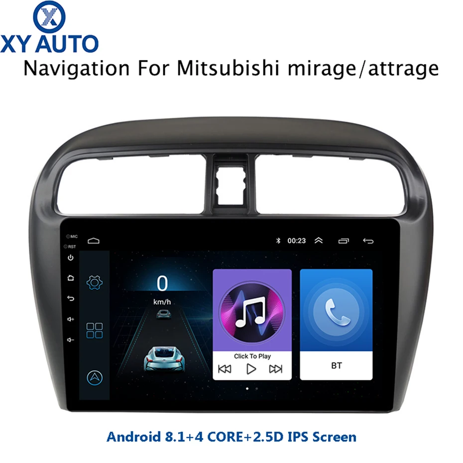 9 дюймов 2.5D IPS Закаленное HD Мульти-сенсорный экран Android 8 1 NAVI для Mitsubishi mirage attrage