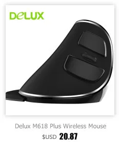 Delux M618 мини беспроводная Bluetooth 4,0 Двойная модель мыши перезаряжаемая эргономичная Вертикальная мышь 2400 dpi оптическая компьютерная мышь