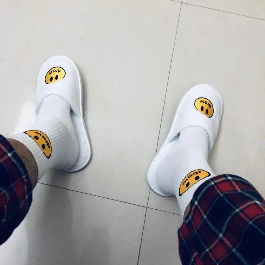 Носки для взрослых до середины голени Джастин Бибер JB JBiebs Sox Drew Smile Face Drew House Коллекция логотип модная одежда бренд 20