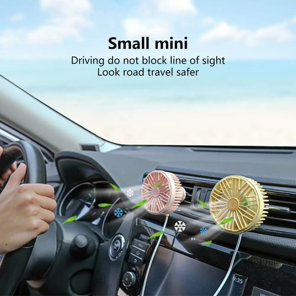 

Colorful Car usb Fan 360 Degree Rotatable LED Lights USB Power Car Auto Powerful Cooling Air Fan For Car Air Vent Mounted