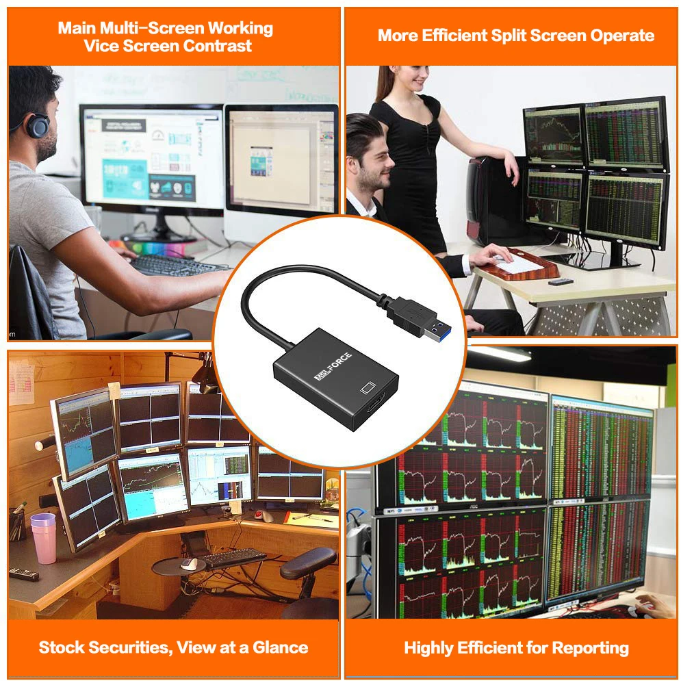 USB 3,0 к HDMI видео аудио конвертер адаптер HD 1080P USB к HDMI кабель несколько мониторов для Windows XP 10 8 8,1 7 ноутбука