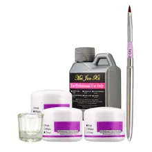 США Продавец дизайн ногтей гребень набор акриловый жидкий порошок пыль ручка стекло блюдо инструменты комплект