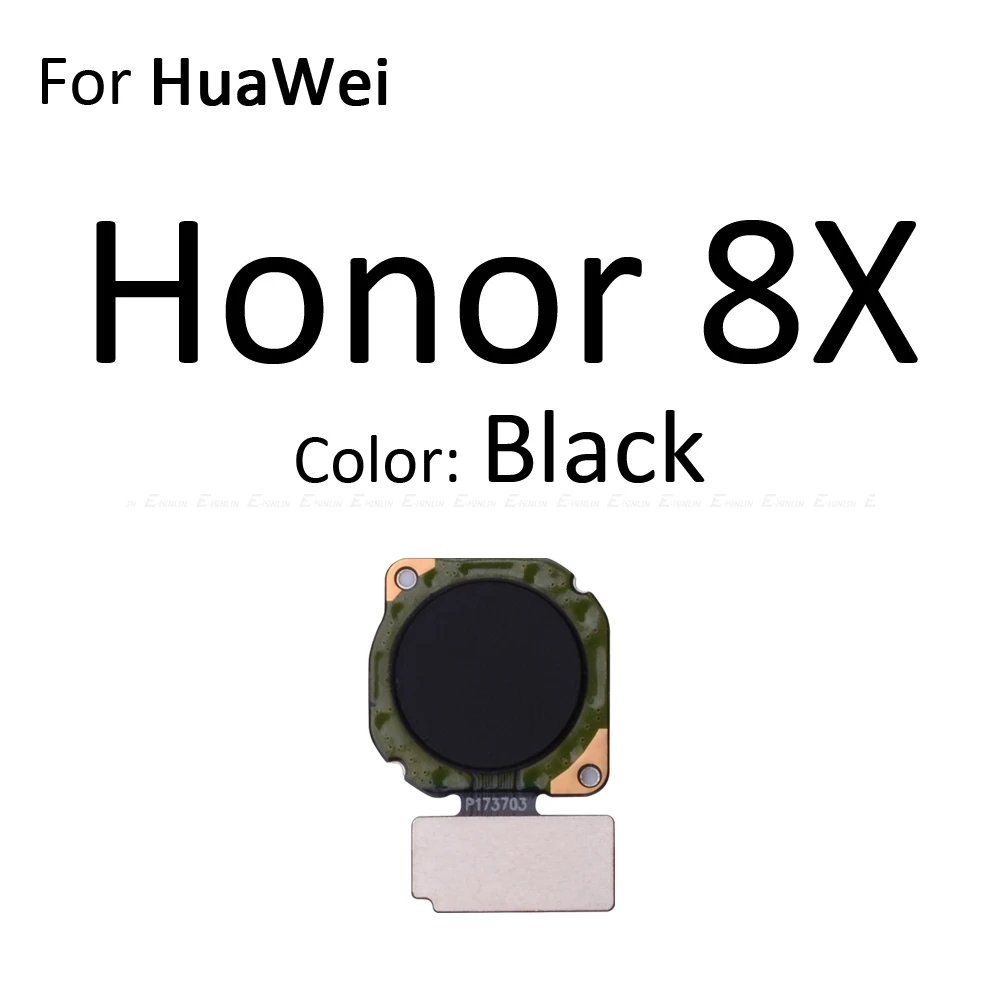 Сенсорный ID сканер отпечатков пальцев разъем гибкий кабель для HuaWei Honor 8X 8C 8 Pro Lite Кнопка возврата домой - Цвет: For Honor 8X Black