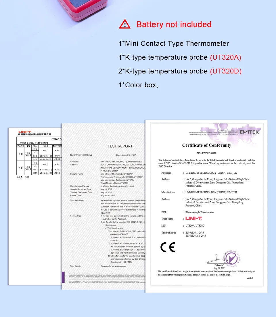 UNI-T UT320A UT320D термометр термопара мини контактный тип одноканальный/двухканальный K/J измеритель температуры Удержание данных Макс/мин/AVG