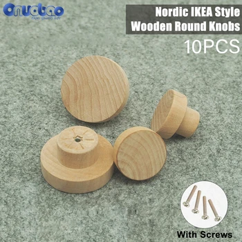 

Onuobao Furniture Pulls Wooden Round Knobs and Pulls for Cabinet Drawer Shoesbox Cupboard Cabinet Door