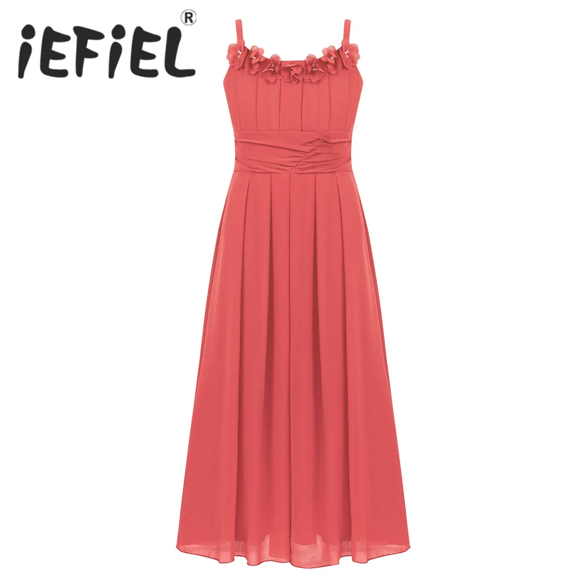 Шифоновое платье подружки невесты для больших девочек; рождественское платье принцессы для свадебной вечеринки; праздничный костюм с цветочным узором для девочек; детская праздничная одежда для девочек