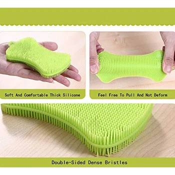 

3-Color Combination Plastic Sponge Scrubber for Washing Vegetables Fruit and Vegetable Scrubber Plastic Sponge for Kitchen Gadge