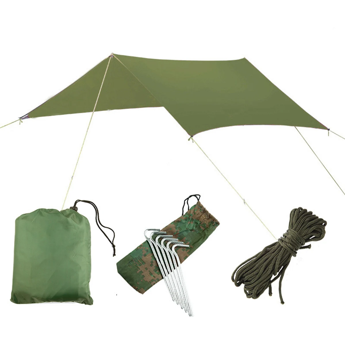 Outdoor UV Resistant Camping Tarp Waterproof Folding Portable Tent Tarp Beach Shade Tarps With
