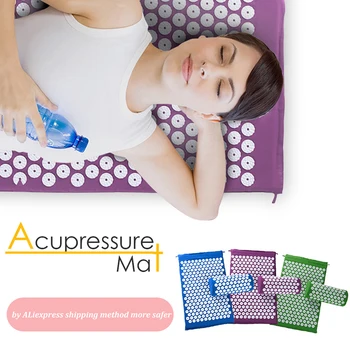 

New Massager (appro.67*42cm)Cushion Shakti Mat Acupressure Relieve Back Body Pain Spike Mat Acupuncture Massage Mat with Pillow