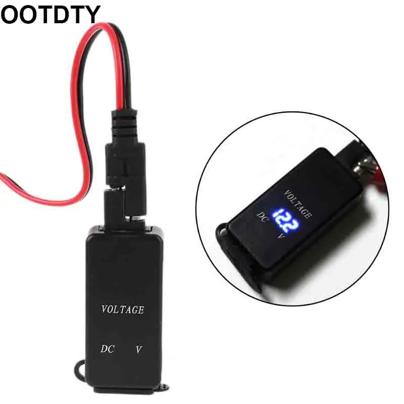 

Motorcycle SAE to USB Adapter Motorbike QC 3.0 Dual USB Charger LED Voltmeter